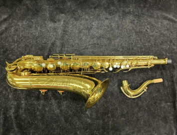 Vintage Pan American 60M Tenor Saxophone in Gold Lacquer Made by Conn, Serial #638547